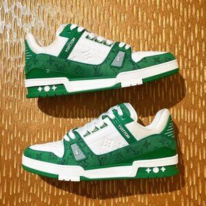 Louis Vuitton Green and White Trainers